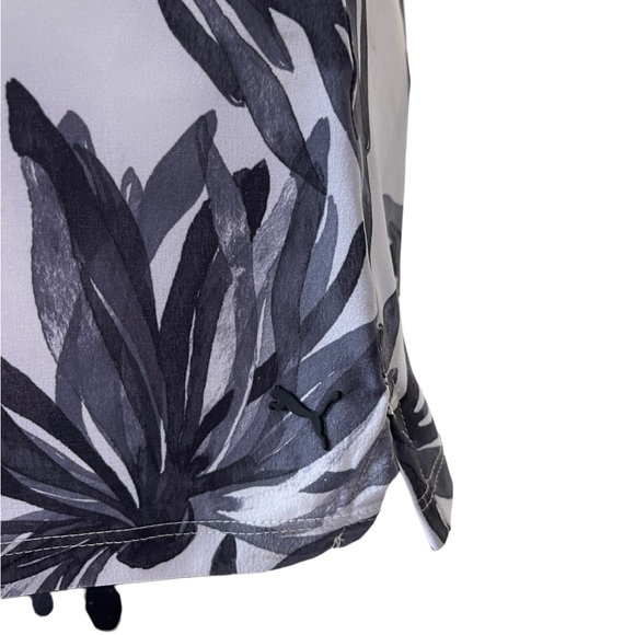 PUMA GOLF Black White Palm Sleeveless Polo Moisture Wicking UPF Resort Small - Picture 9 of 15